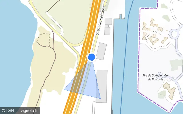 Vue plan de l'emplacement du radar discriminant à Le Barcarès