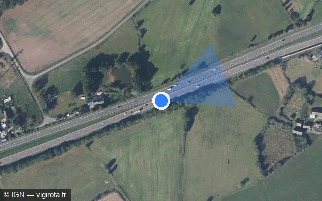 Vue satellite de l'emplacement du radar discriminant à Saint-Thurial