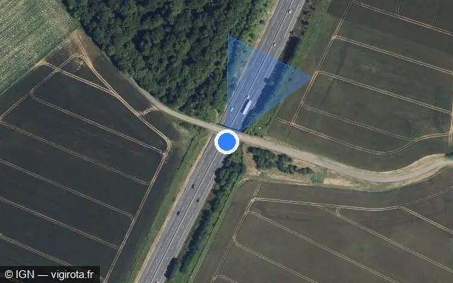 Vue satellite de l'emplacement du radar discriminant à Froissy