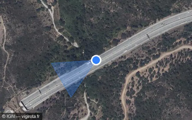Vue satellite de l'emplacement du radar discriminant à Les Adrets-de-l'Estérel