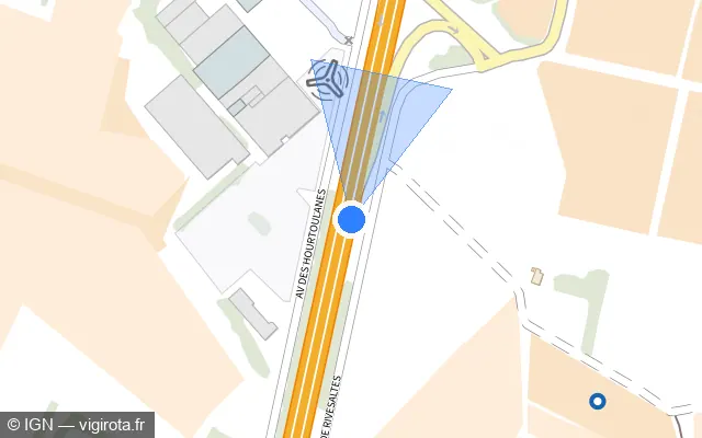 Vue plan de l'emplacement du radar discriminant à Rivesaltes