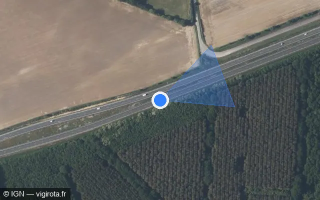 Vue satellite de l'emplacement du radar discriminant à Louisfert