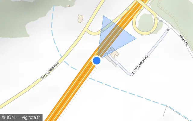 Vue plan de l'emplacement du radar discriminant à Le Broc