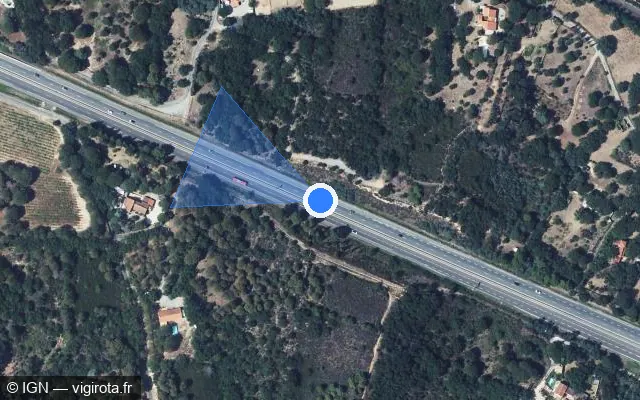 Vue satellite de l'emplacement du radar discriminant à Argelès-sur-Mer