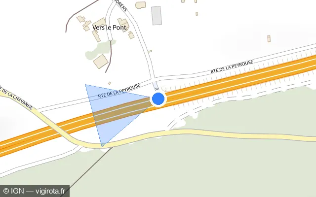 Vue plan de l'emplacement du radar discriminant à La Chavanne