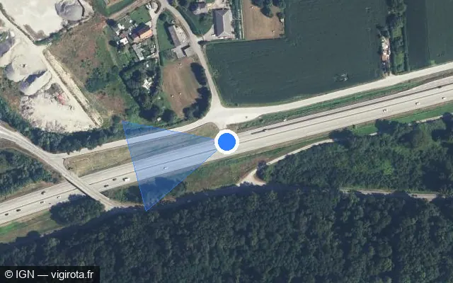 Vue satellite de l'emplacement du radar discriminant à La Chavanne