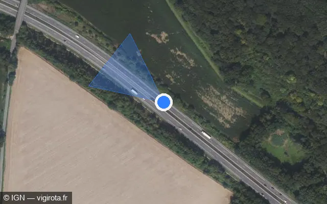 Vue satellite de l'emplacement du radar discriminant à Villiers-Adam