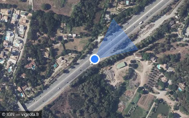 Vue satellite de l'emplacement du radar discriminant à Puget-sur-Argens