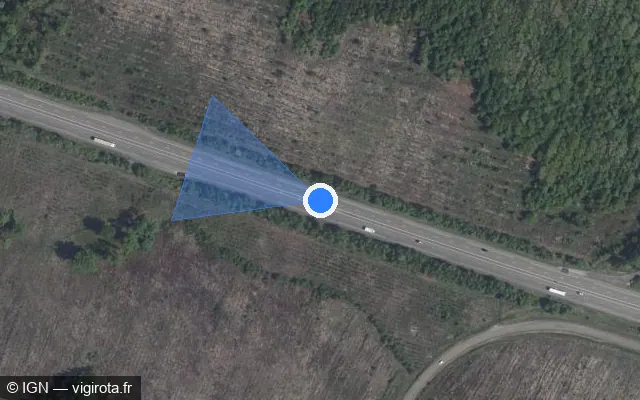 Vue satellite de l'emplacement du radar discriminant à Poligny