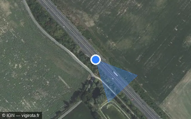 Vue satellite de l'emplacement du radar discriminant à Marmagne