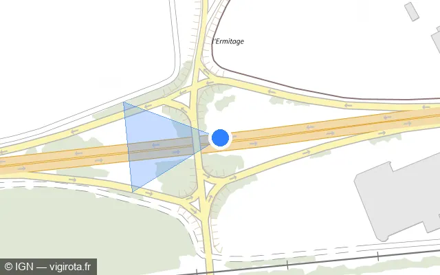Vue plan de l'emplacement du radar discriminant à Connantre
