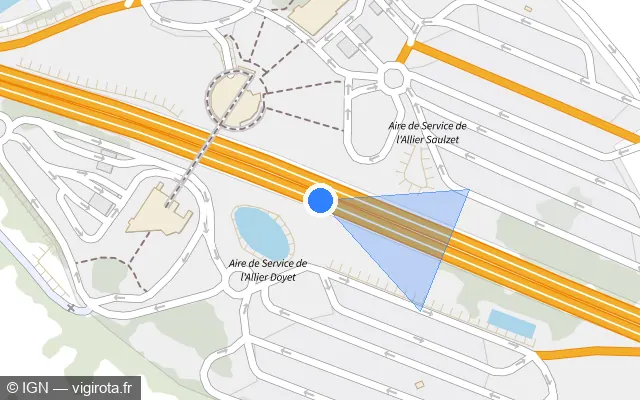 Vue plan de l'emplacement du radar discriminant à Doyet