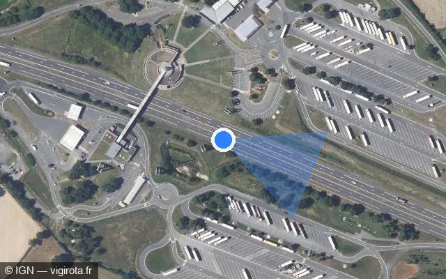 Vue satellite de l'emplacement du radar discriminant à Doyet