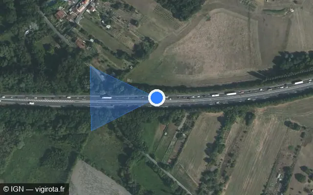 Vue satellite de l'emplacement du radar discriminant à Saintes