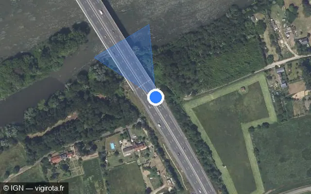 Vue satellite de l'emplacement du radar discriminant à Saint-Pryvé-Saint-Mesmin