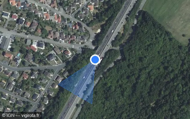 Vue satellite de l'emplacement du radar discriminant à Dommartin-lès-Toul