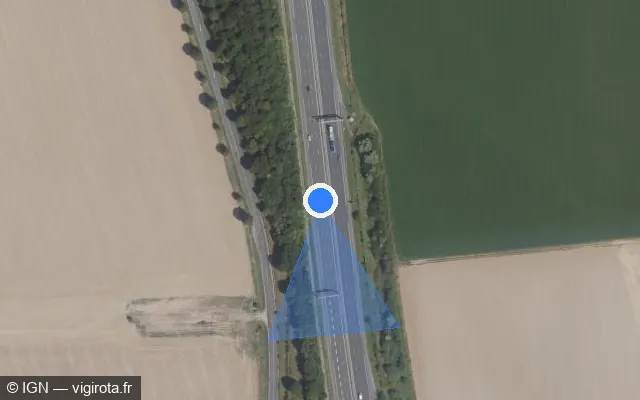 Vue satellite de l'emplacement du radar discriminant à Vert-Saint-Denis