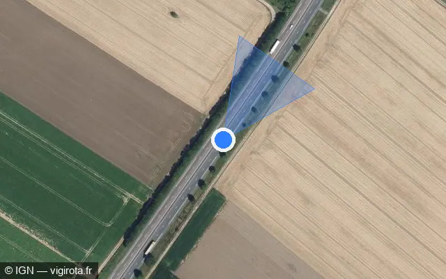 Vue satellite de l'emplacement du radar discriminant à Biencourt