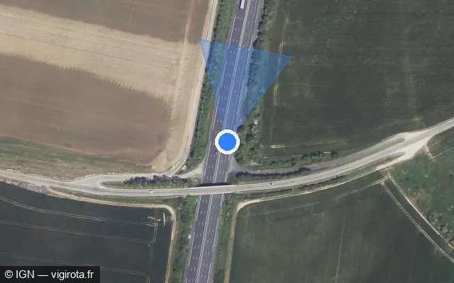 Vue satellite de l'emplacement du radar discriminant à Trancrainville