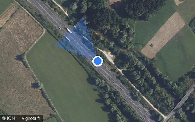 Vue satellite de l'emplacement du radar discriminant à Foëcy
