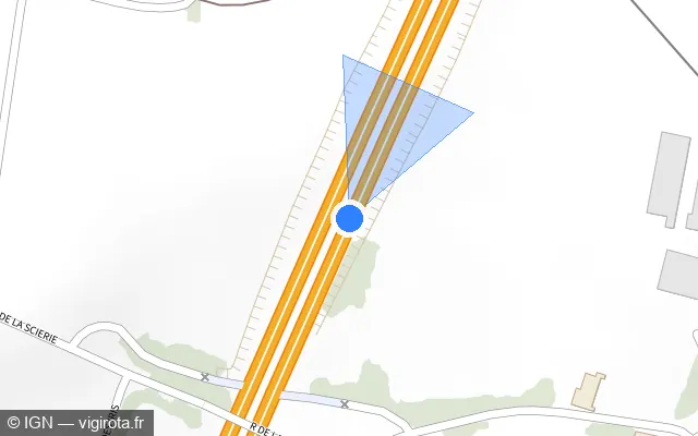 Vue plan de l'emplacement du radar discriminant à Montbellet