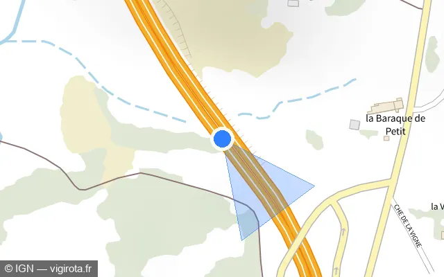 Vue plan de l'emplacement du radar discriminant à Peyre en Aubrac