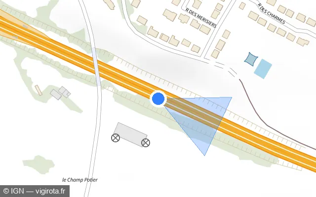 Vue plan de l'emplacement du radar discriminant à Maisnil-lès-Ruitz