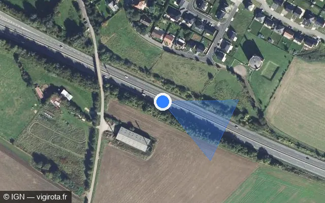 Vue satellite de l'emplacement du radar discriminant à Maisnil-lès-Ruitz