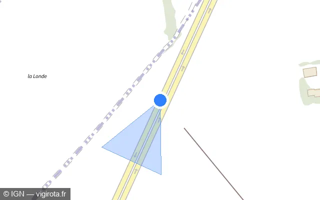 Vue plan de l'emplacement du radar discriminant à Mathieu