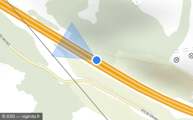 Vue plan de l'emplacement du radar discriminant à Auvillar