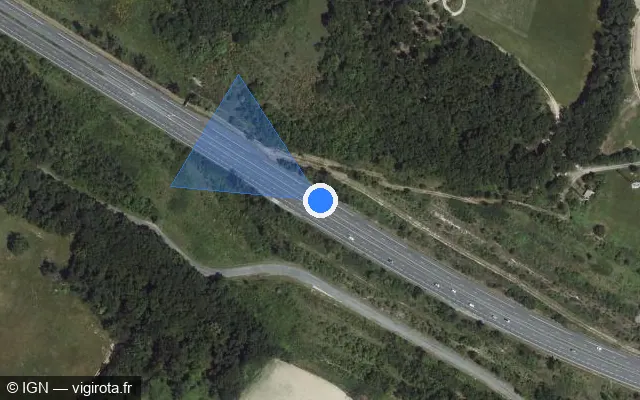 Vue satellite de l'emplacement du radar discriminant à Auvillar
