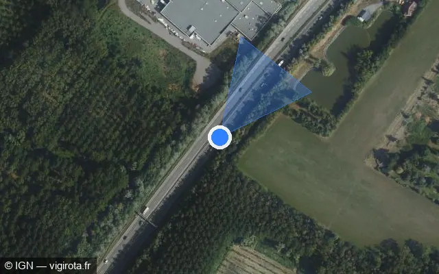 Vue satellite de l'emplacement du radar discriminant à Maulette