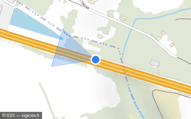 Vue plan de l'emplacement du radar discriminant à Saint-Évarzec