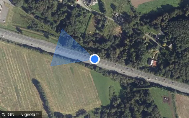 Vue satellite de l'emplacement du radar discriminant à Saint-Évarzec