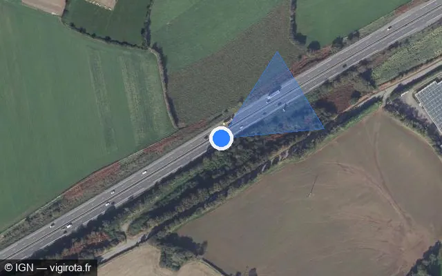Vue satellite de l'emplacement du radar discriminant à Guipavas
