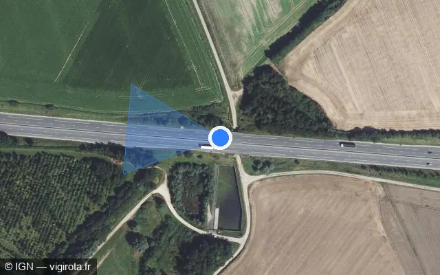 Vue satellite de l'emplacement du radar discriminant à Campagne-lès-Hesdin