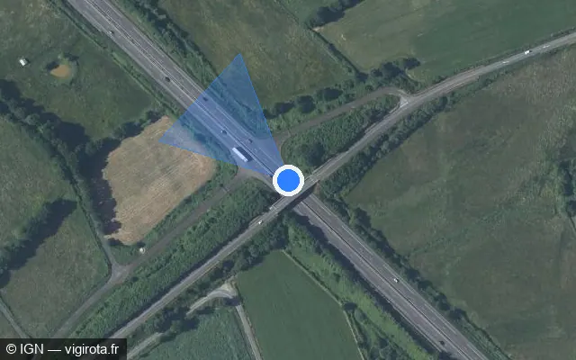Vue satellite de l'emplacement du radar discriminant à Le Bignon