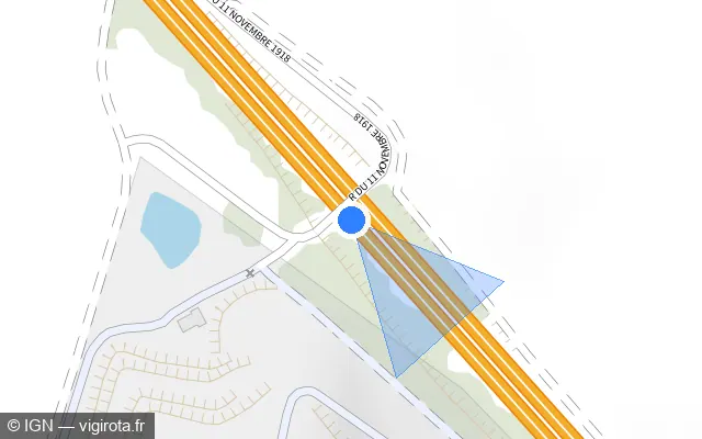 Vue plan de l'emplacement du radar discriminant à Curgies