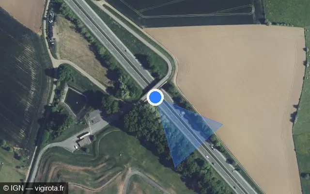 Vue satellite de l'emplacement du radar discriminant à Curgies