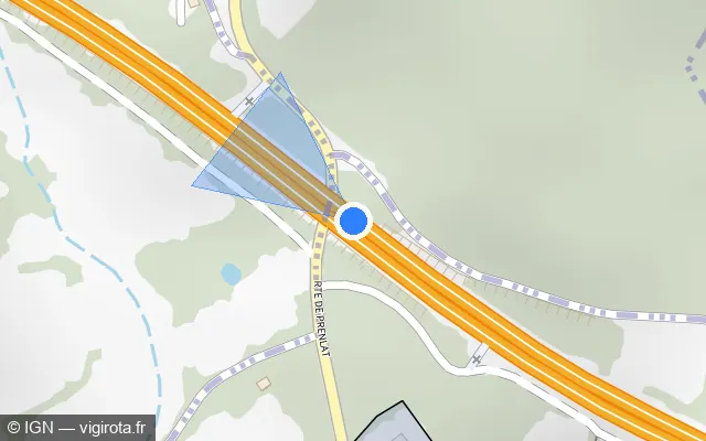 Vue plan de l'emplacement du radar discriminant à Celles-sur-Durolle