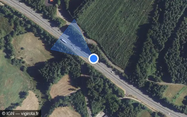 Vue satellite de l'emplacement du radar discriminant à Celles-sur-Durolle