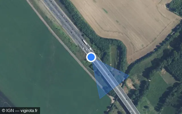 Vue satellite de l'emplacement du radar discriminant à Saint-Gelais