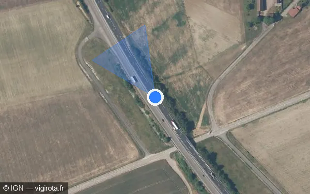 Vue satellite de l'emplacement du radar discriminant à Saint-Cyr-les-Colons