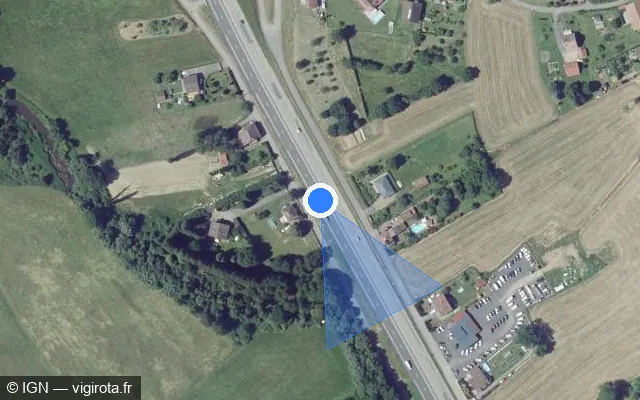 Vue satellite de l'emplacement du radar discriminant à La Voivre