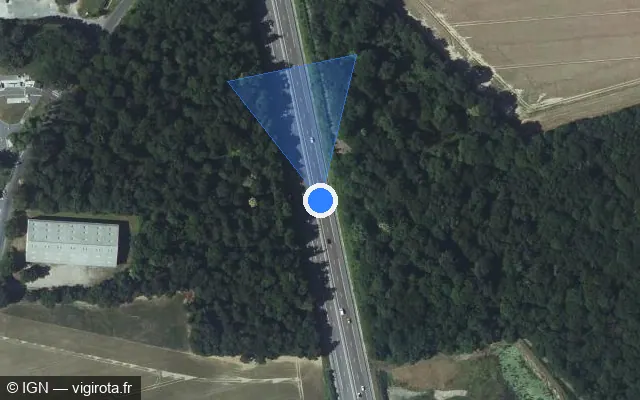 Vue satellite de l'emplacement du radar discriminant à Guichainville