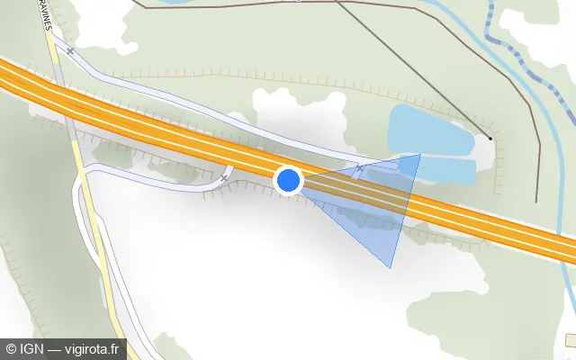 Vue plan de l'emplacement du radar discriminant à Rives