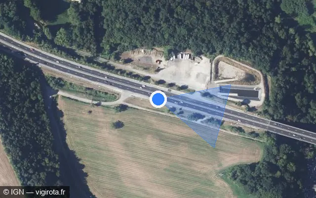 Vue satellite de l'emplacement du radar discriminant à Rives