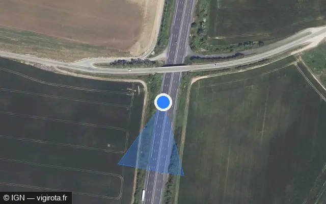 Vue satellite de l'emplacement du radar discriminant à Trancrainville