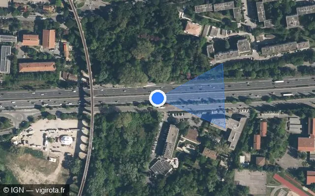Vue satellite de l'emplacement du radar discriminant à Le Tholonet