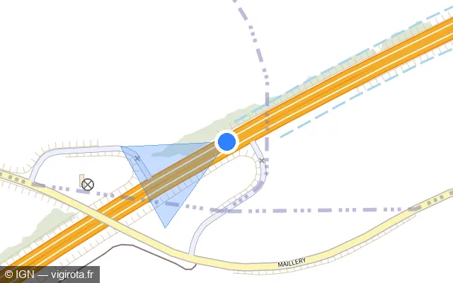 Vue plan de l'emplacement du radar discriminant à Urville